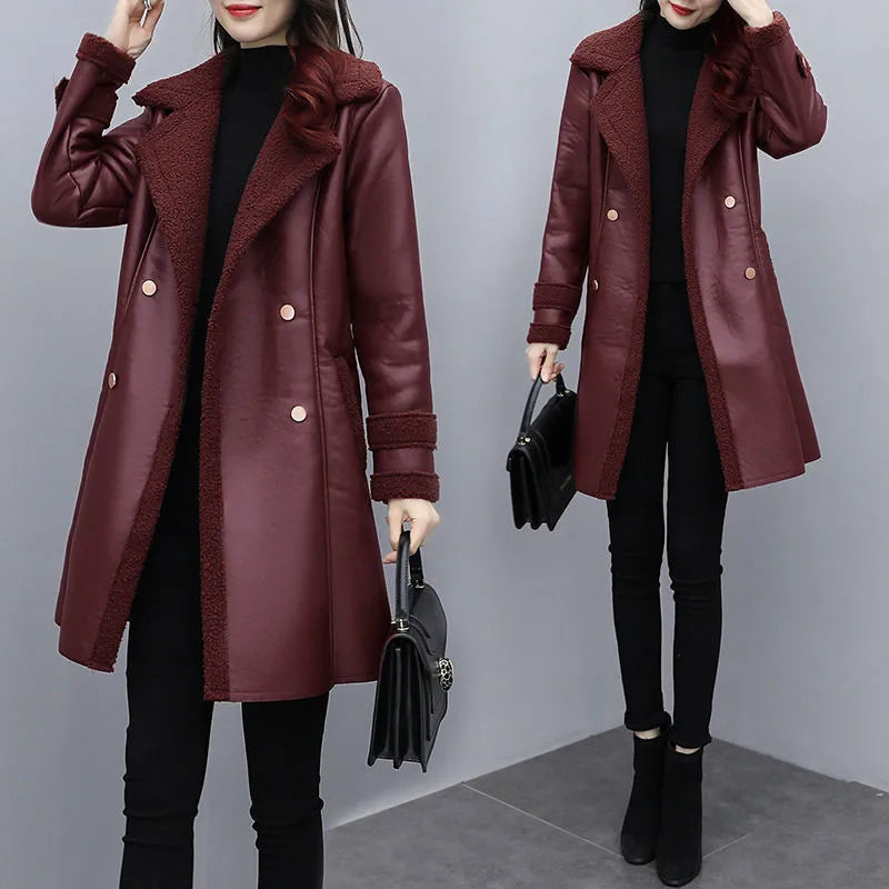 Fourrure et manteau en cuir