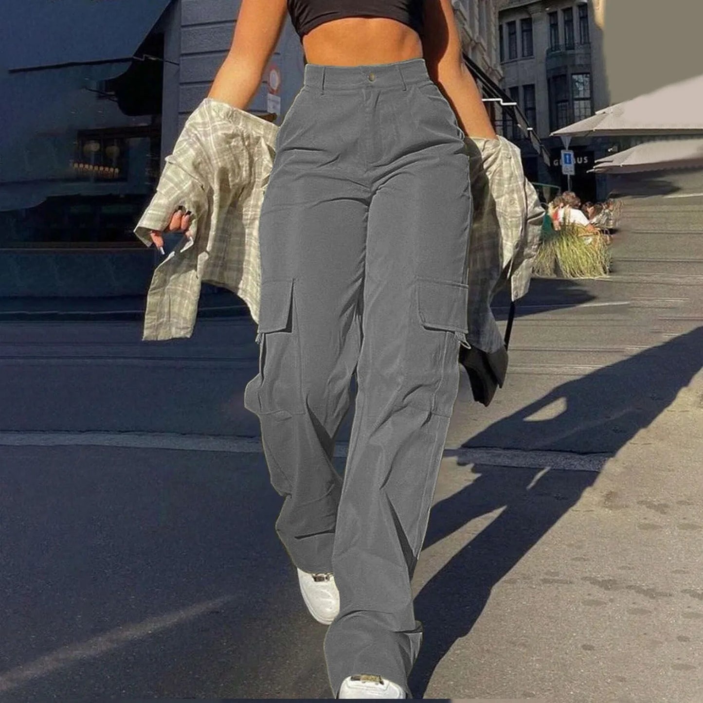 Pantalon Cargo Ample Élastique