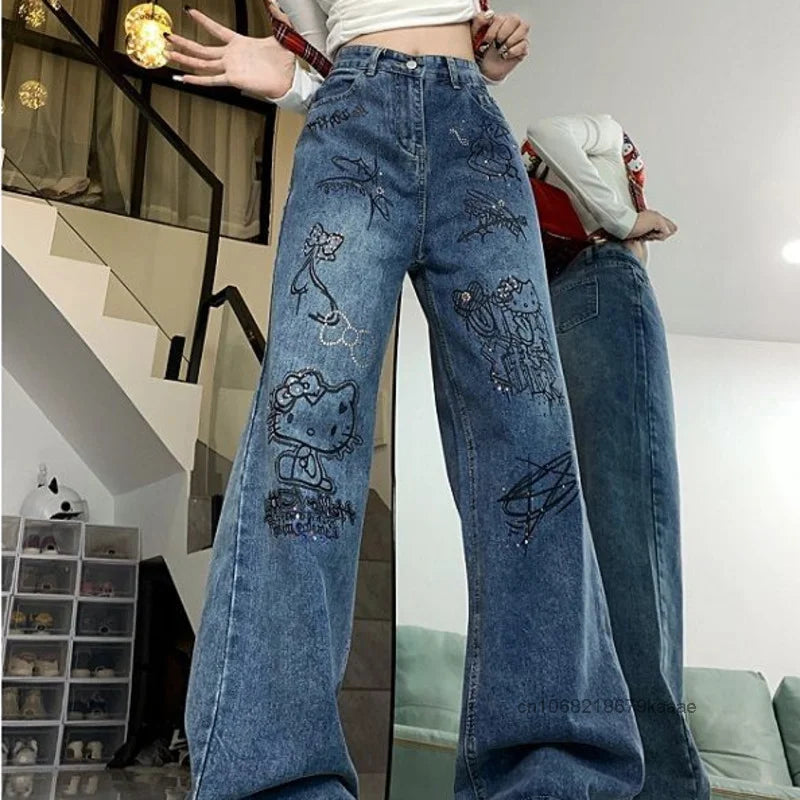 Jeans Graffiti Hello Kitty