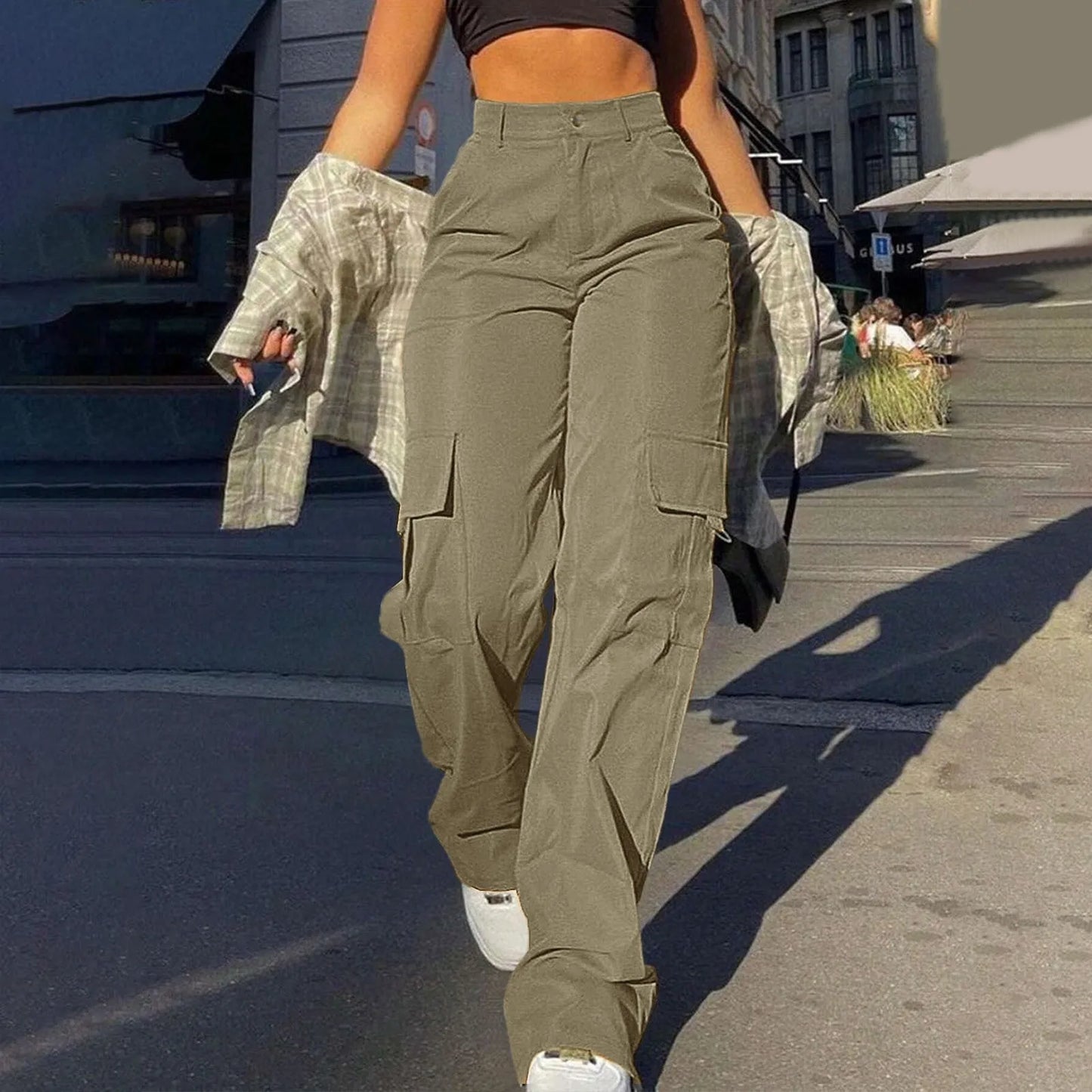 Pantalon Cargo Ample Élastique