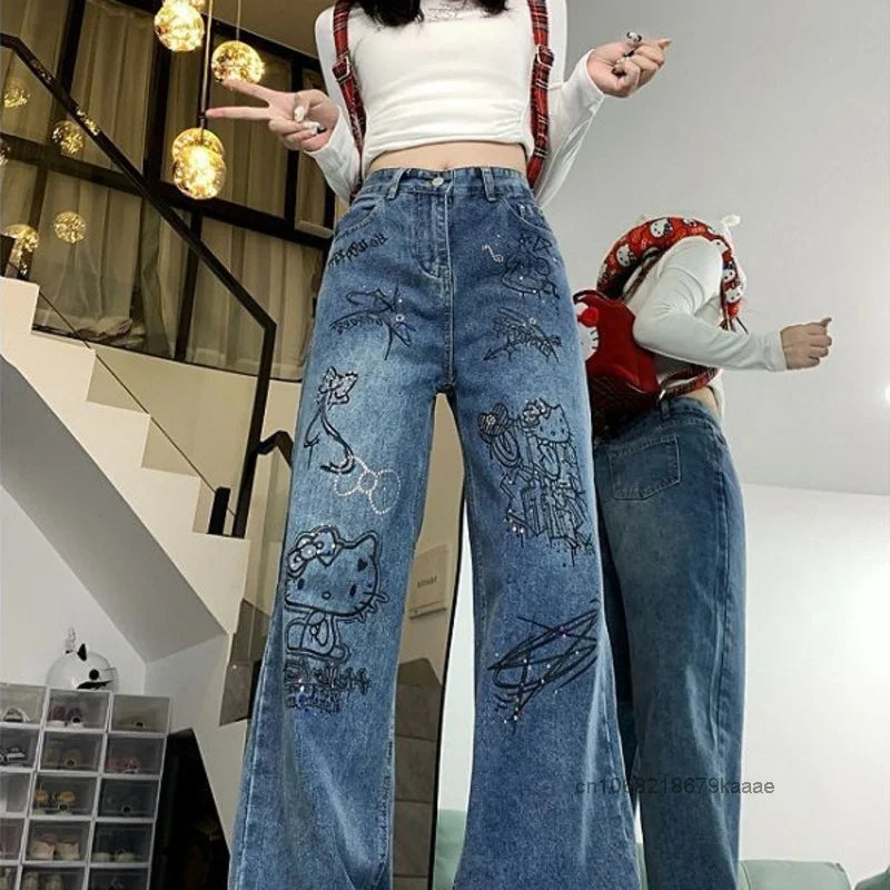 Jeans Graffiti Hello Kitty