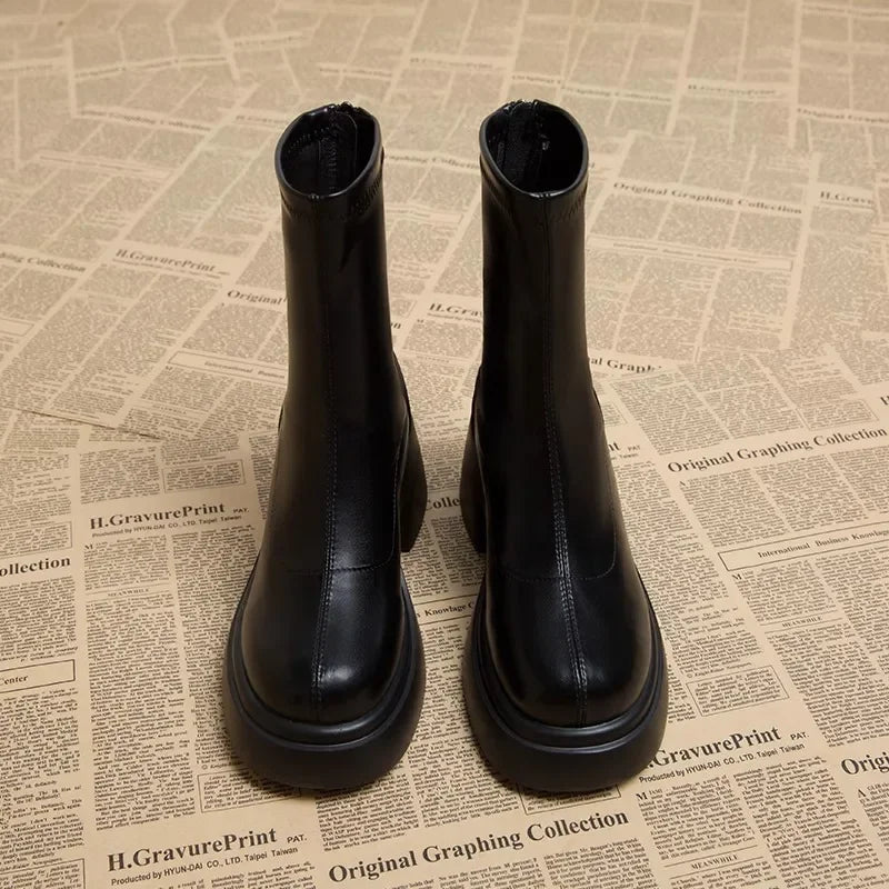 PALMA-Bottines à plateforme noires