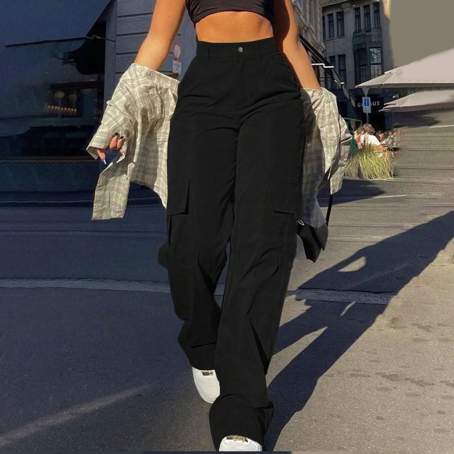 Pantalon Cargo Ample Élastique