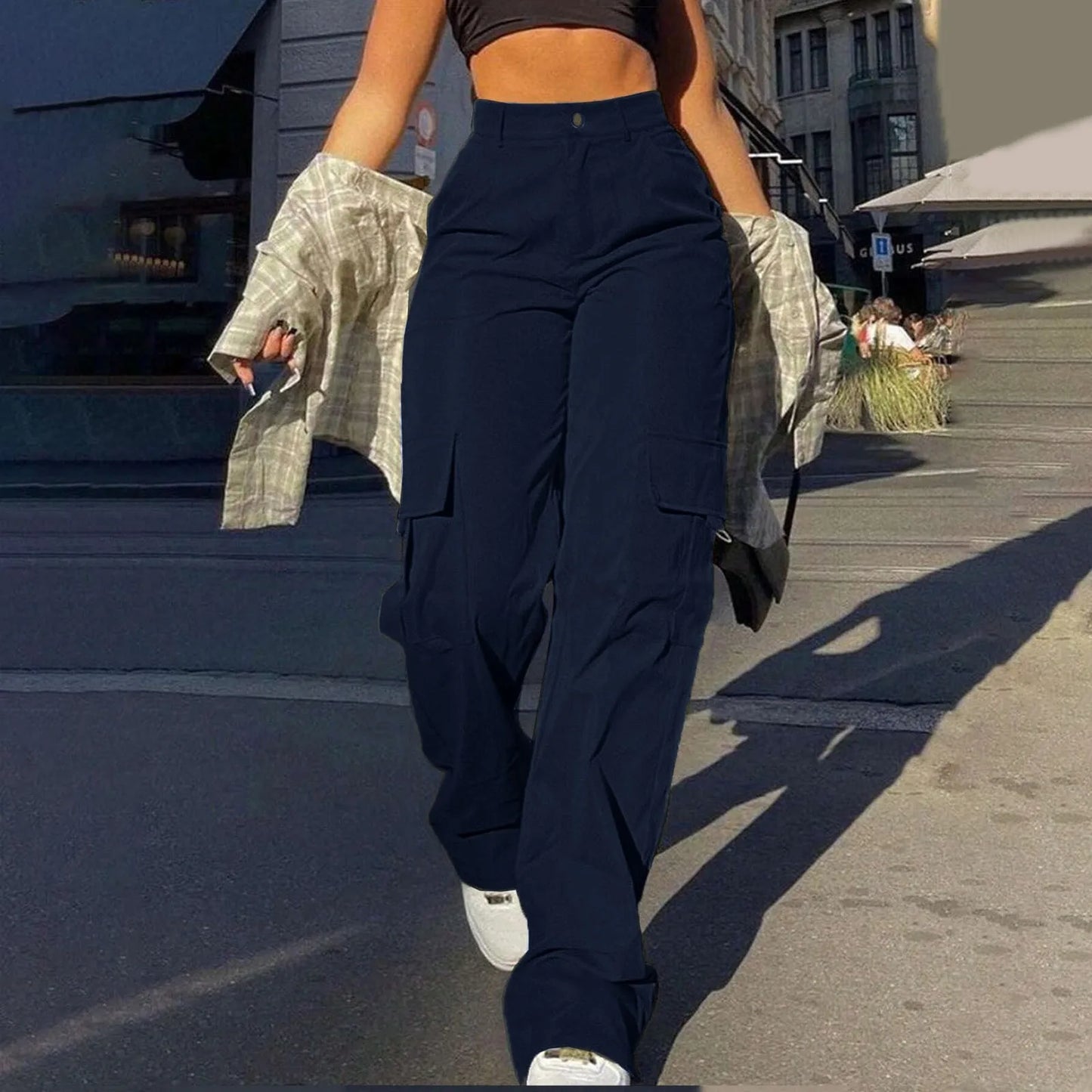 Pantalon Cargo Ample Élastique