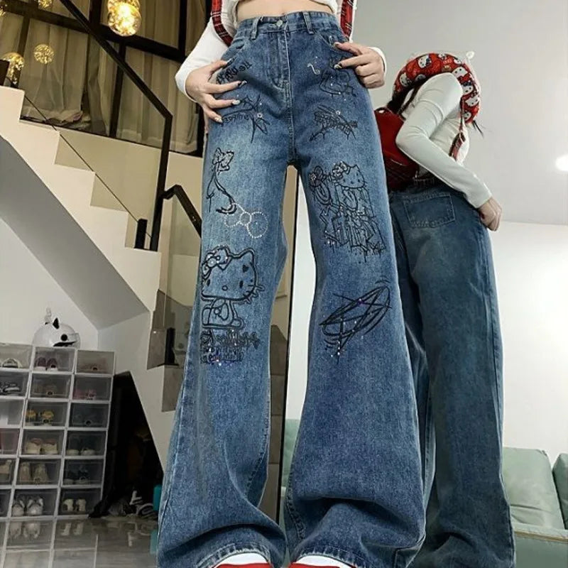 Jeans Graffiti Hello Kitty