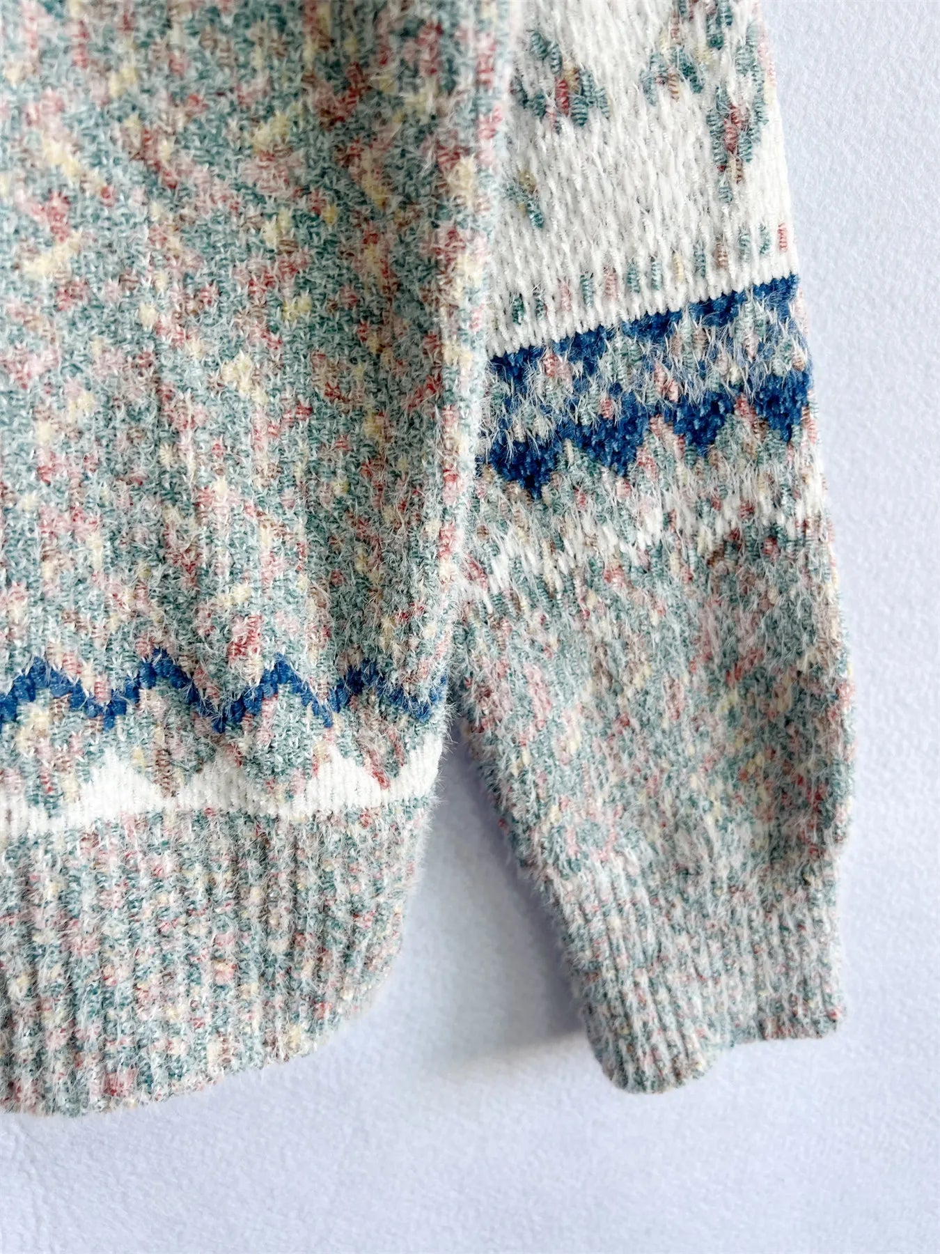 Pull vintage à motif flocon de neige