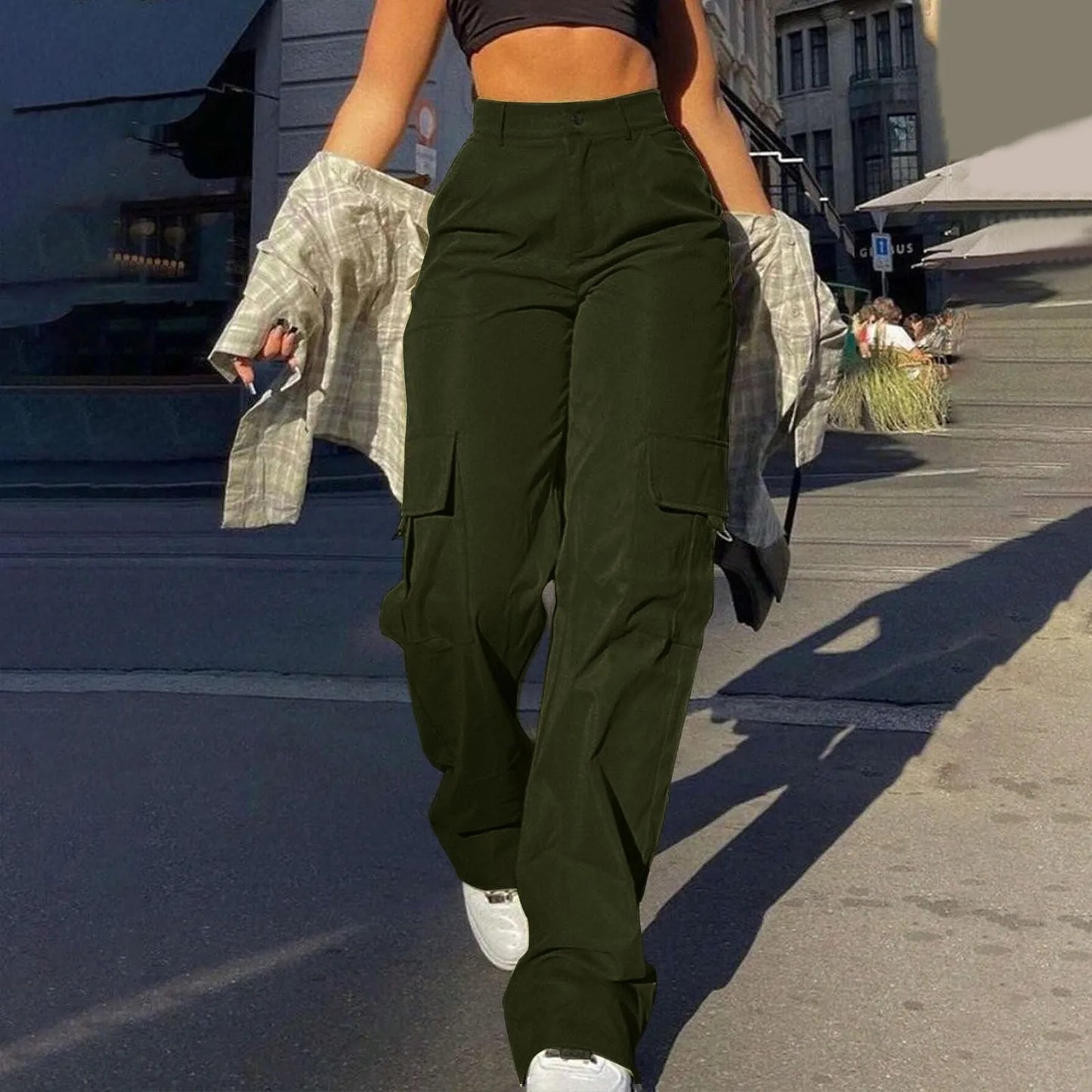 Pantalon Cargo Ample Élastique